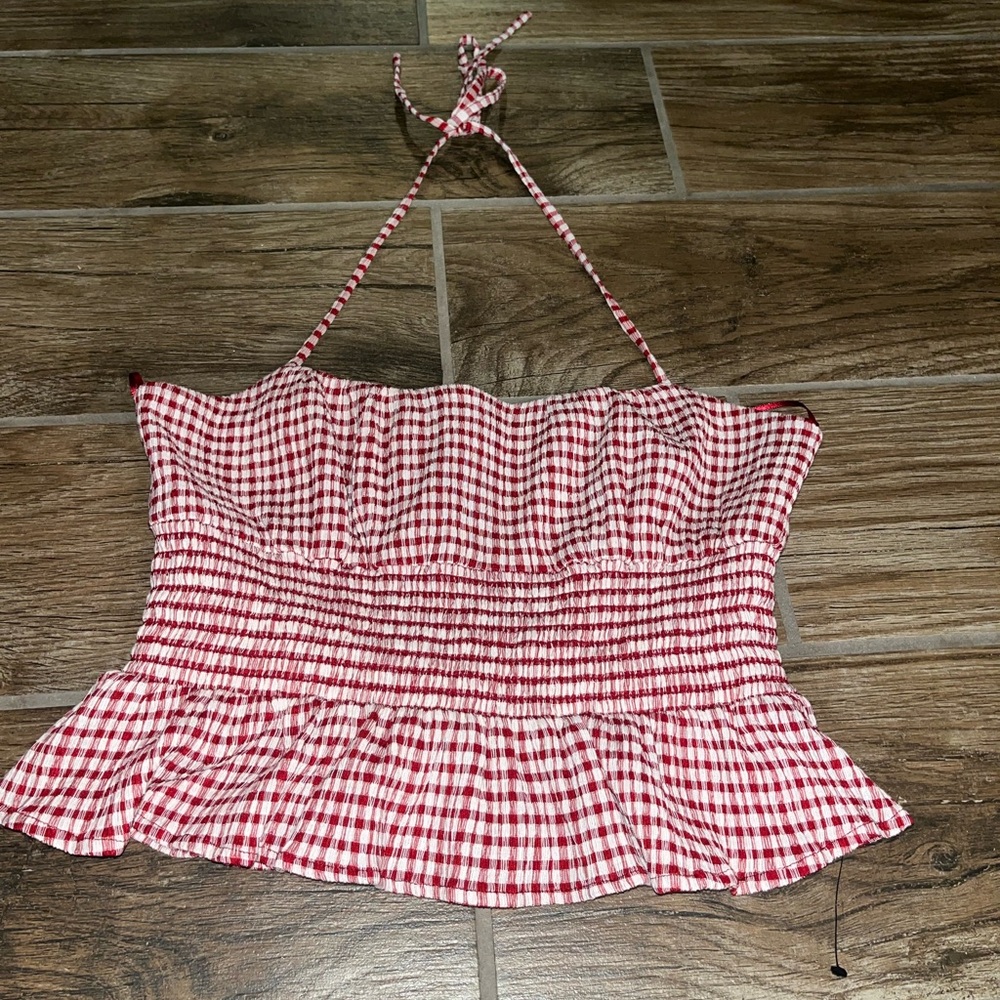 Reformation Bea top red and white checkered - Picture 3 of 6